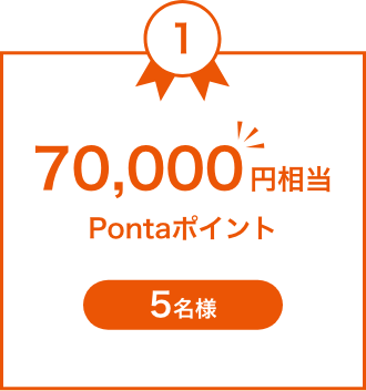 70,000 Pontaポイント 5名様