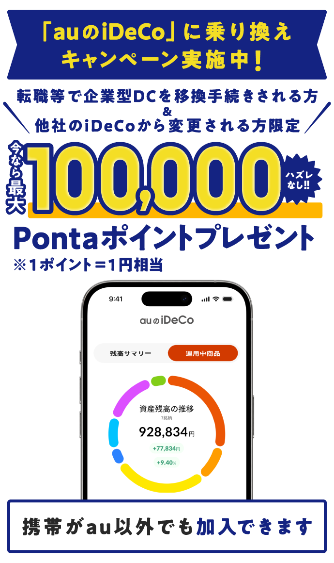 「auのiDeCo」に乗り換えキャンペーン
